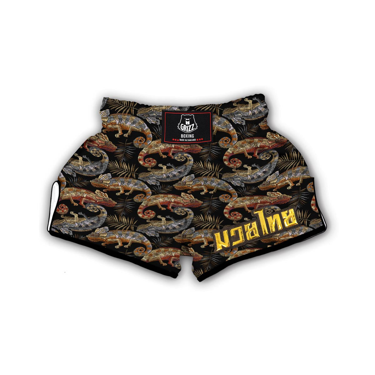 Chameleon Print Pattern Muay Thai Boxing Shorts-grizzshop