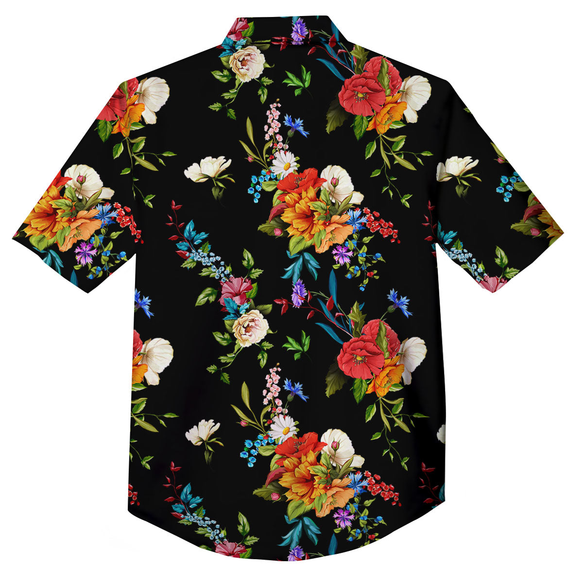 Chamomile And Poppy Print Pattern Button Up Shirt-grizzshop