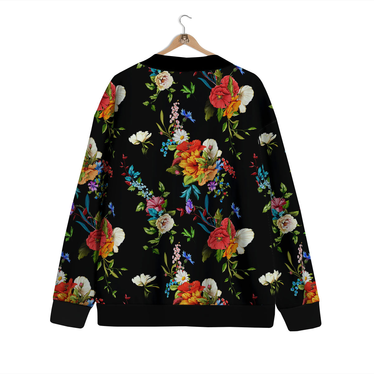 Chamomile And Poppy Print Pattern Cardigan-grizzshop
