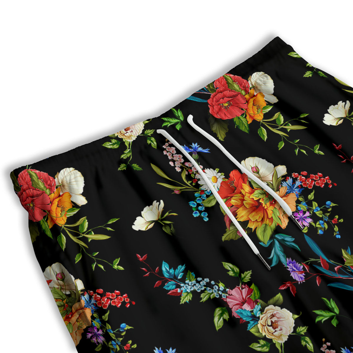 Chamomile And Poppy Print Pattern Men's Athletic Shorts