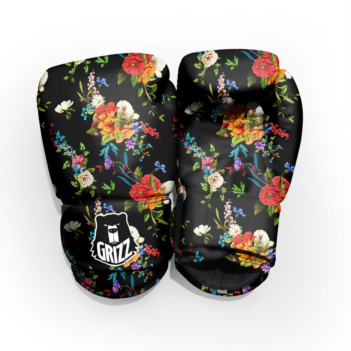 Chamomile And Poppy Print Pattern Pro Boxing Glove