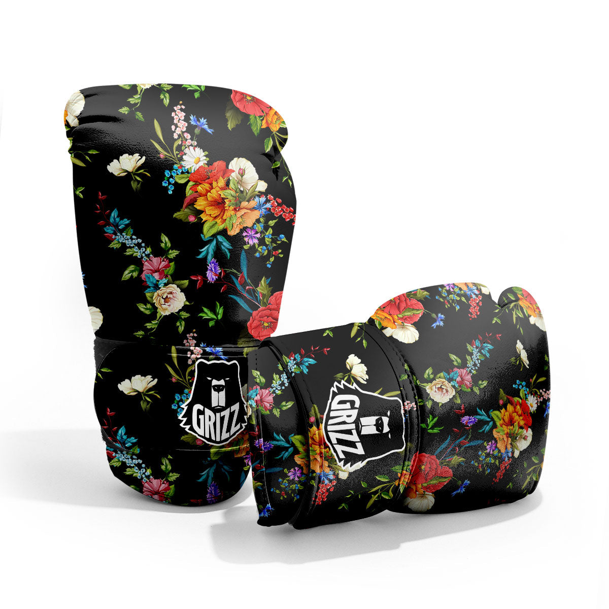 Chamomile And Poppy Print Pattern Pro Boxing Glove