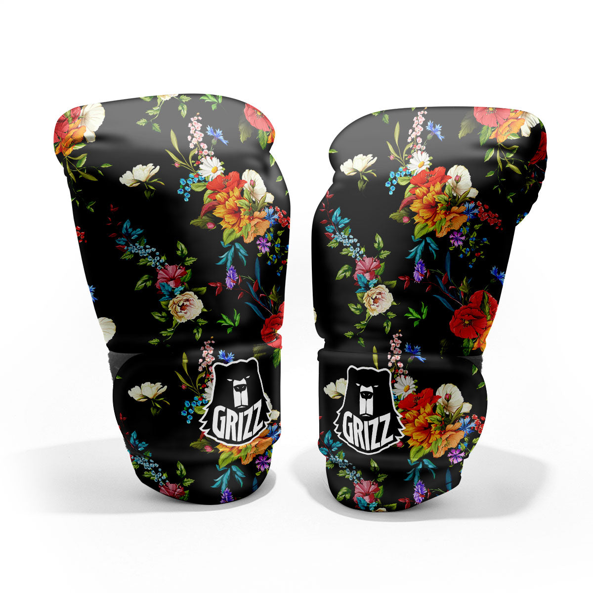 Chamomile And Poppy Print Pattern Pro Boxing Glove