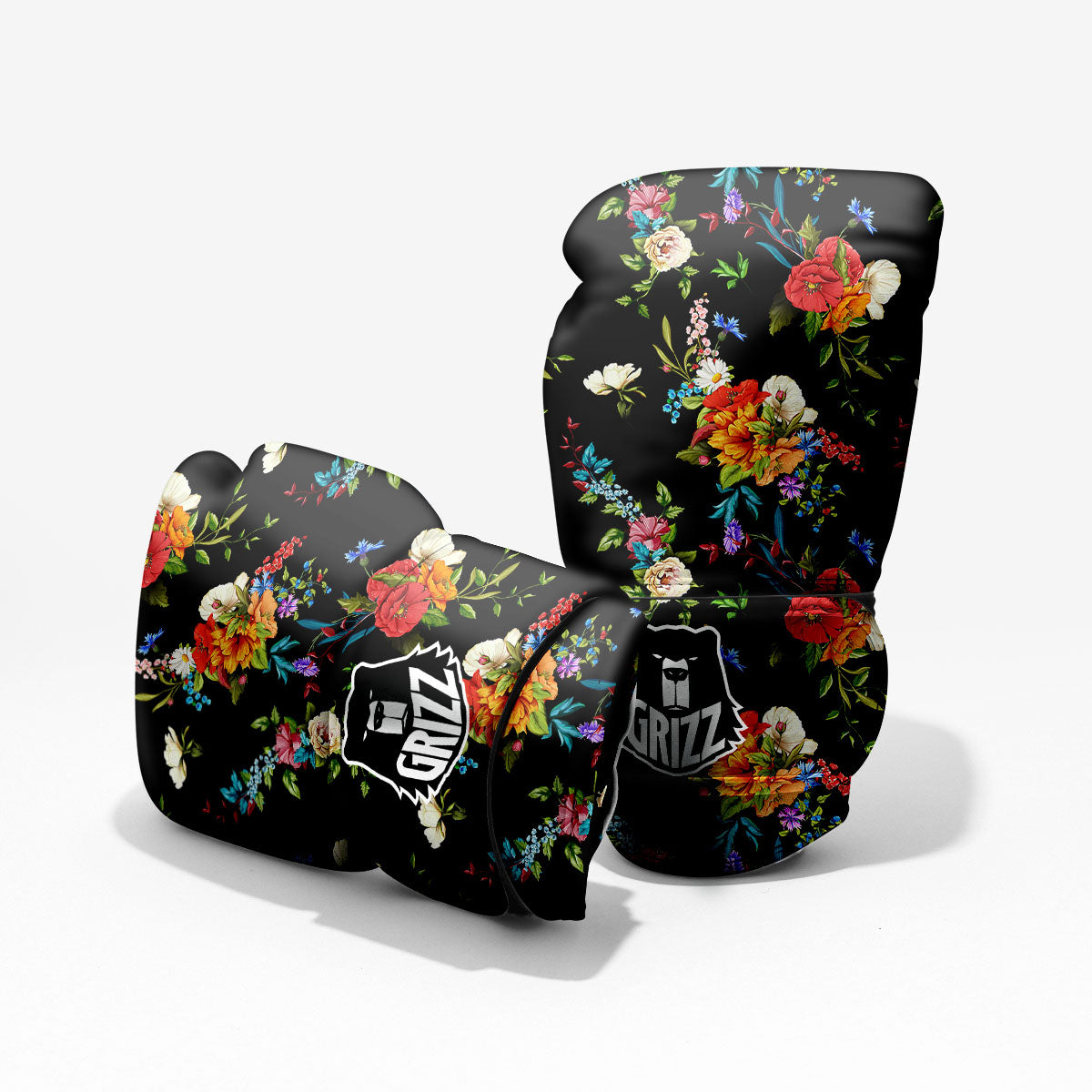 Chamomile And Poppy Print Pattern Pro Boxing Glove