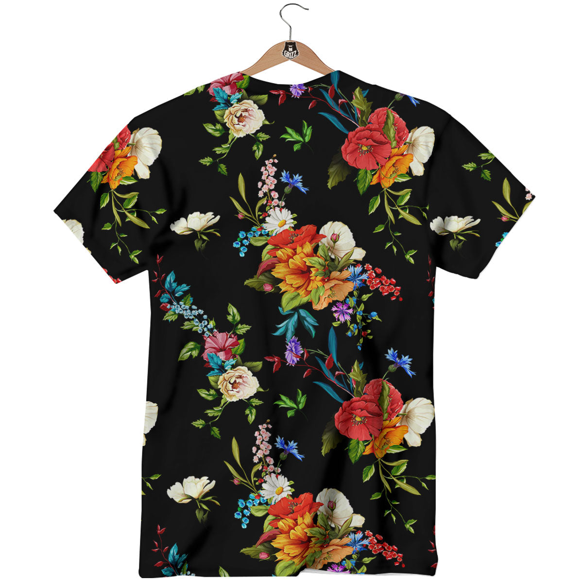 Chamomile And Poppy Print Pattern T-Shirt-grizzshop