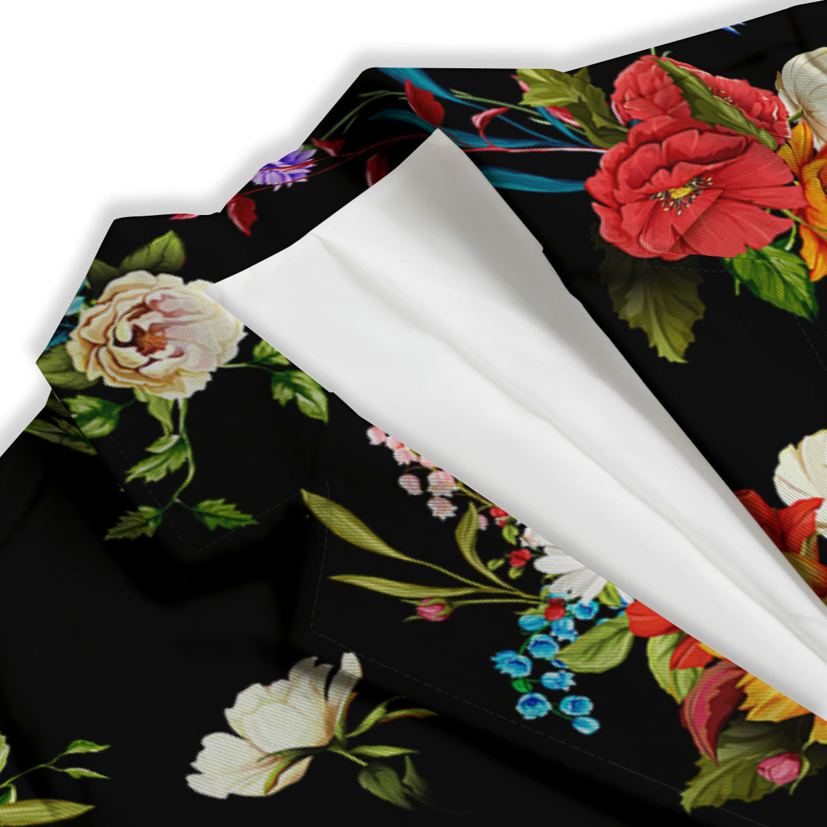Chamomile And Poppy Print Pattern Women's Blazer-grizzshop