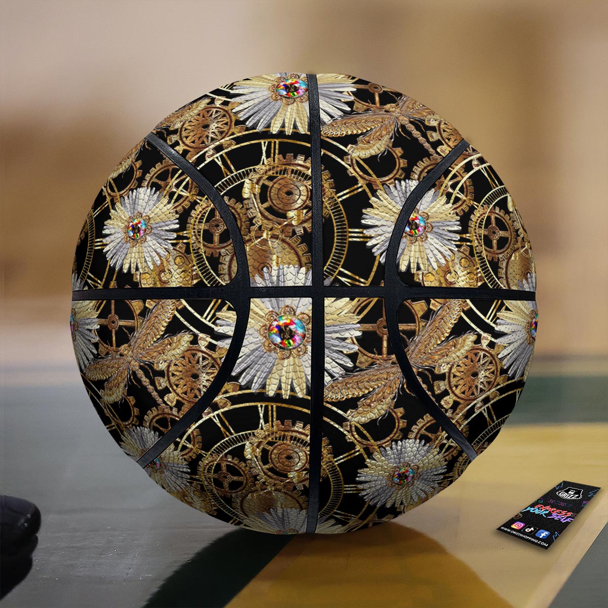 Chamomile Steampunk Print Pattern Basketball
