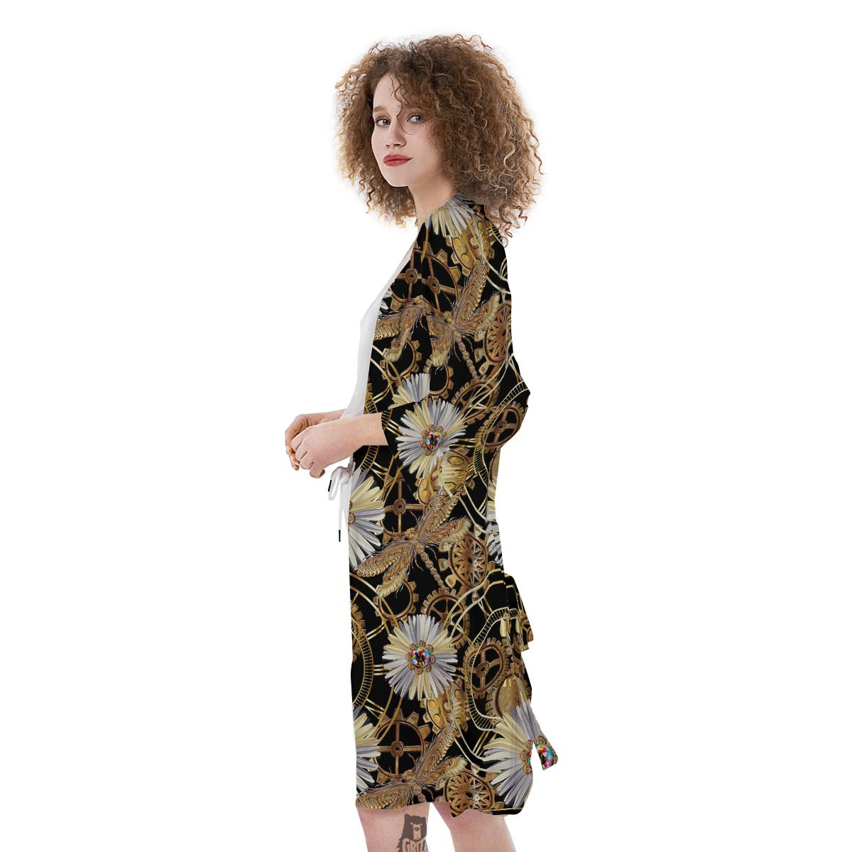 Chamomile Steampunk Print Pattern Kimono-grizzshop