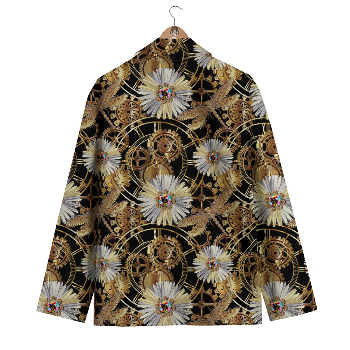 Chamomile Steampunk Print Pattern Men's Blazer-grizzshop