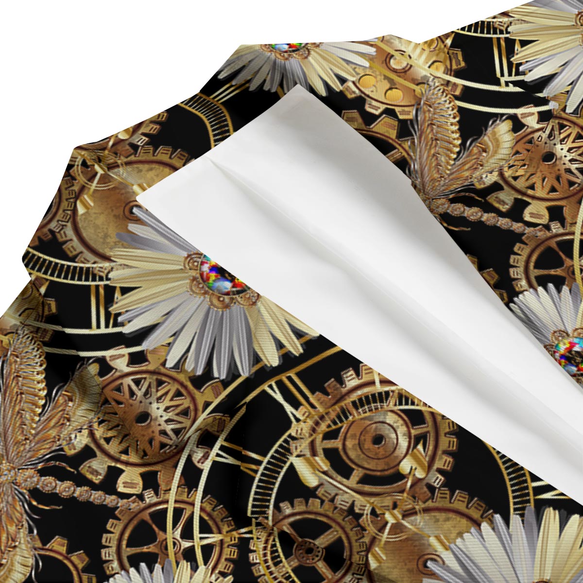 Chamomile Steampunk Print Pattern Men's Blazer-grizzshop