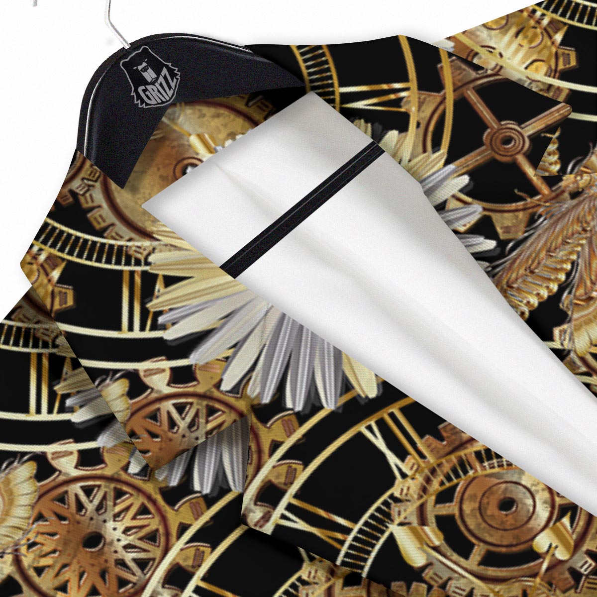 Chamomile Steampunk Print Pattern Men's Sport Coat-grizzshop