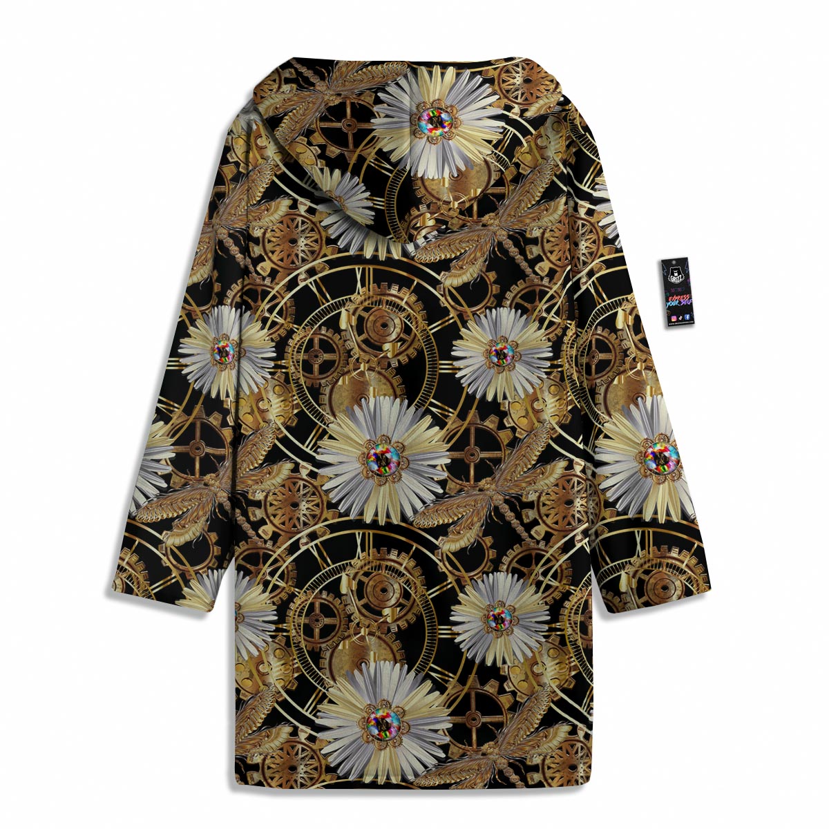 Chamomile Steampunk Print Pattern Men's Windbreaker Jacket-grizzshop