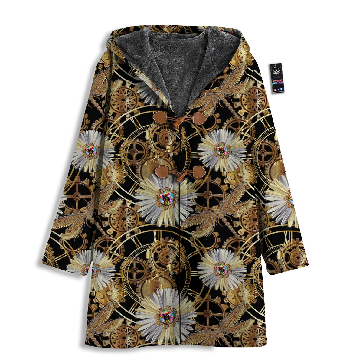 Chamomile Steampunk Print Pattern Men's Windbreaker Jacket-grizzshop