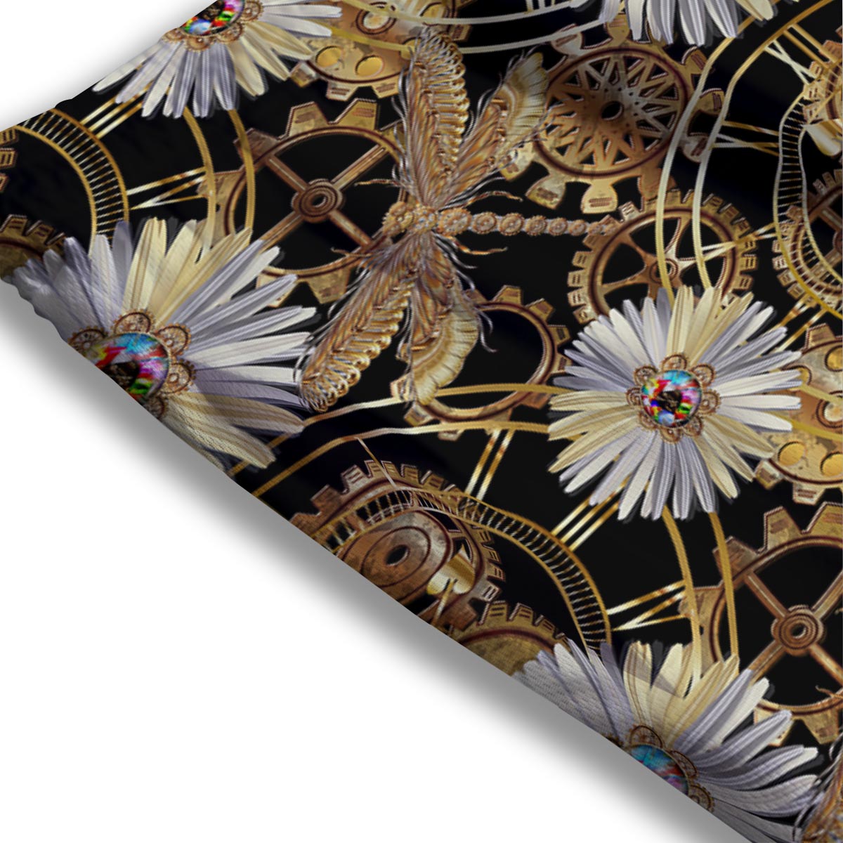 Chamomile Steampunk Print Pattern Mesh Shorts