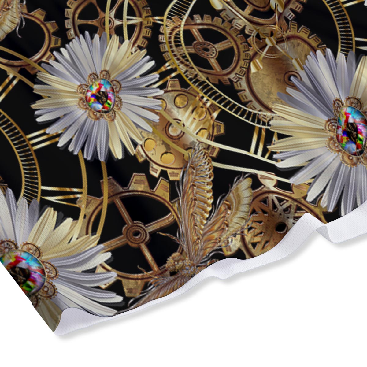 Chamomile Steampunk Print Pattern Mesh Shorts