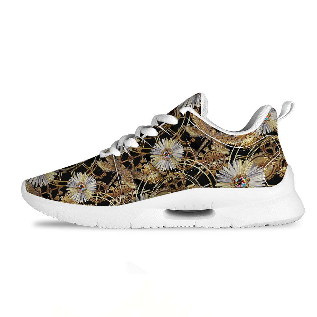 Chamomile Steampunk Print Pattern Tennis Shoes-grizzshop