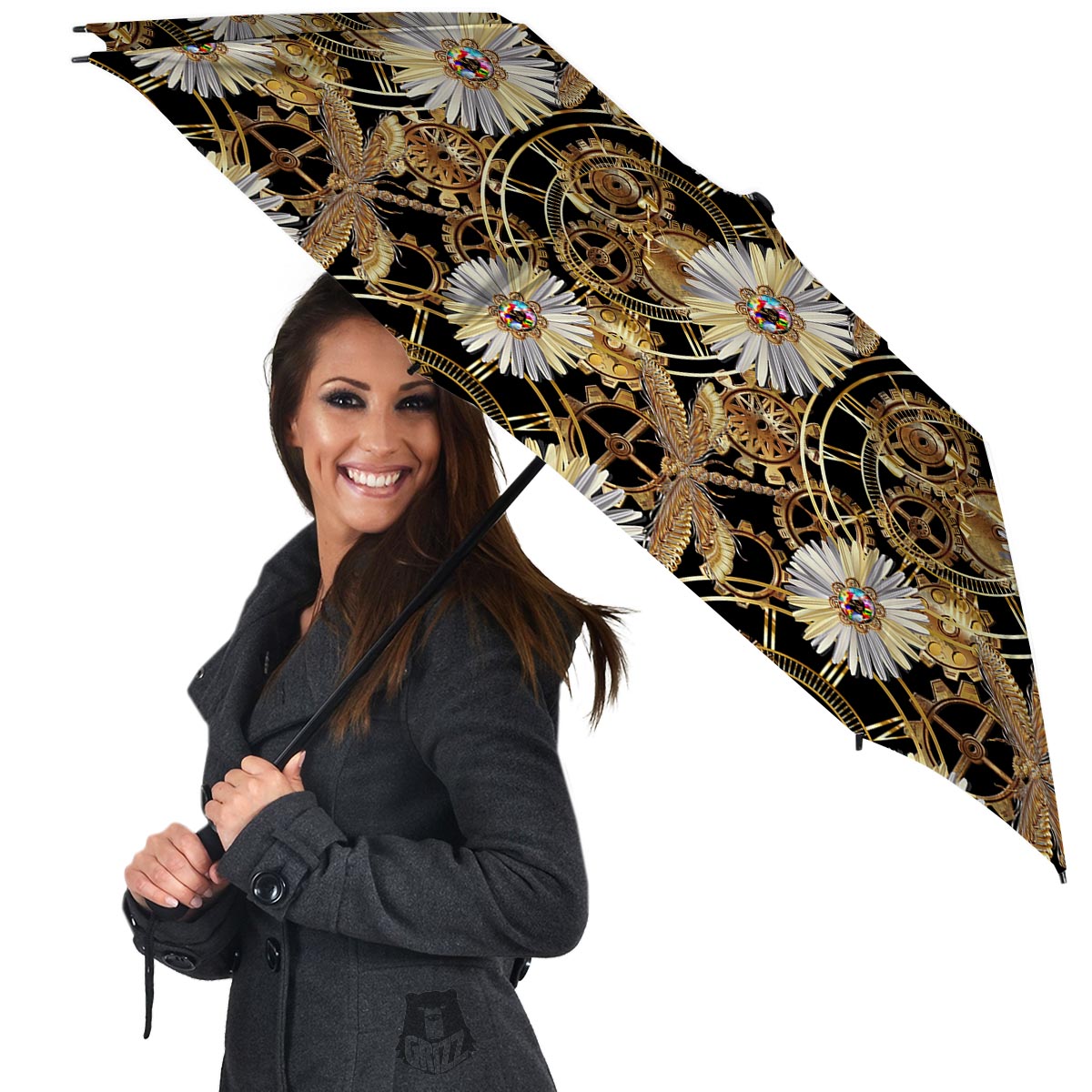 Chamomile Steampunk Print Pattern Umbrella-grizzshop