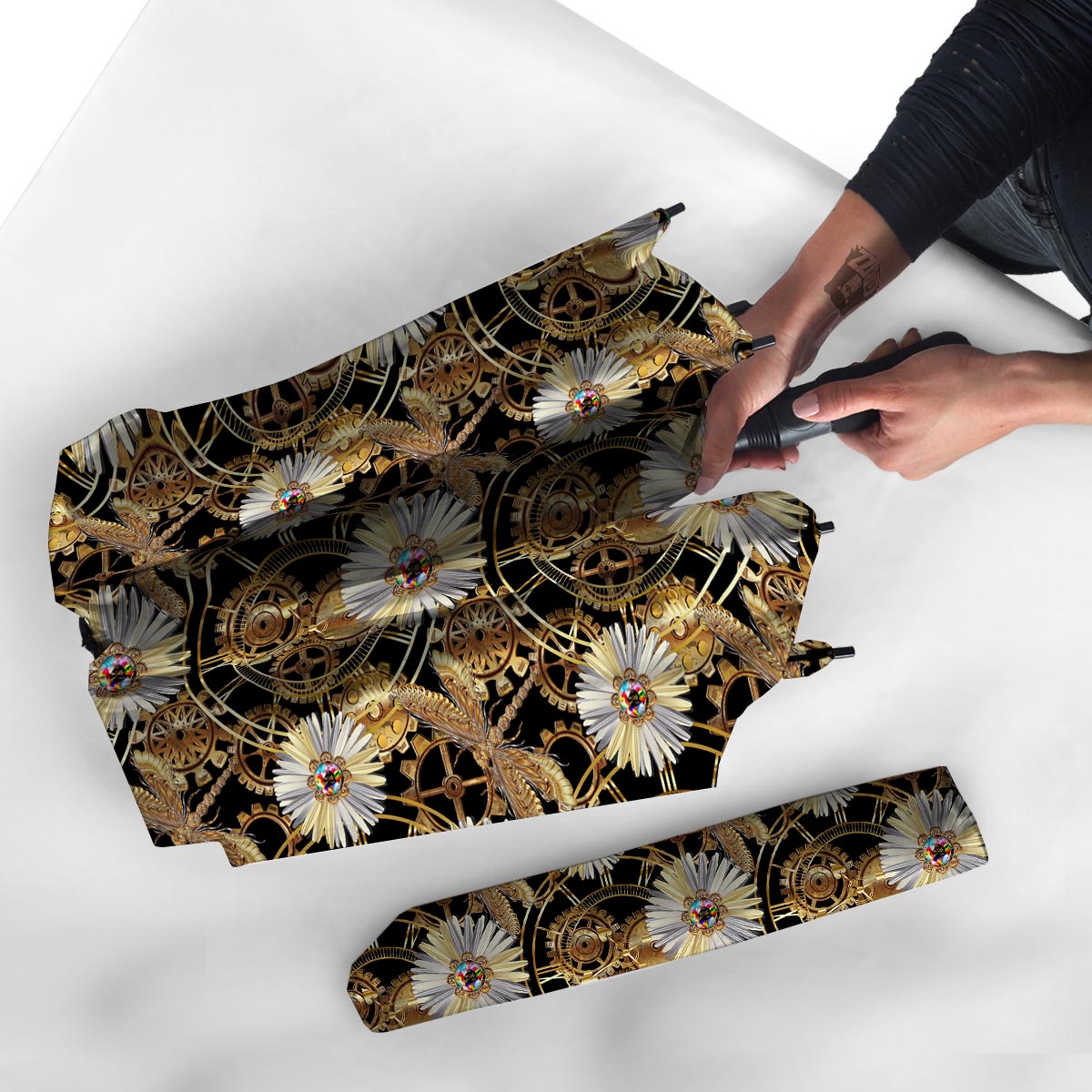 Chamomile Steampunk Print Pattern Umbrella-grizzshop