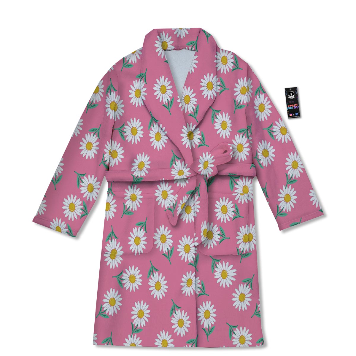 Chamomile Sunflower Print Pattern Bathrobe-grizzshop