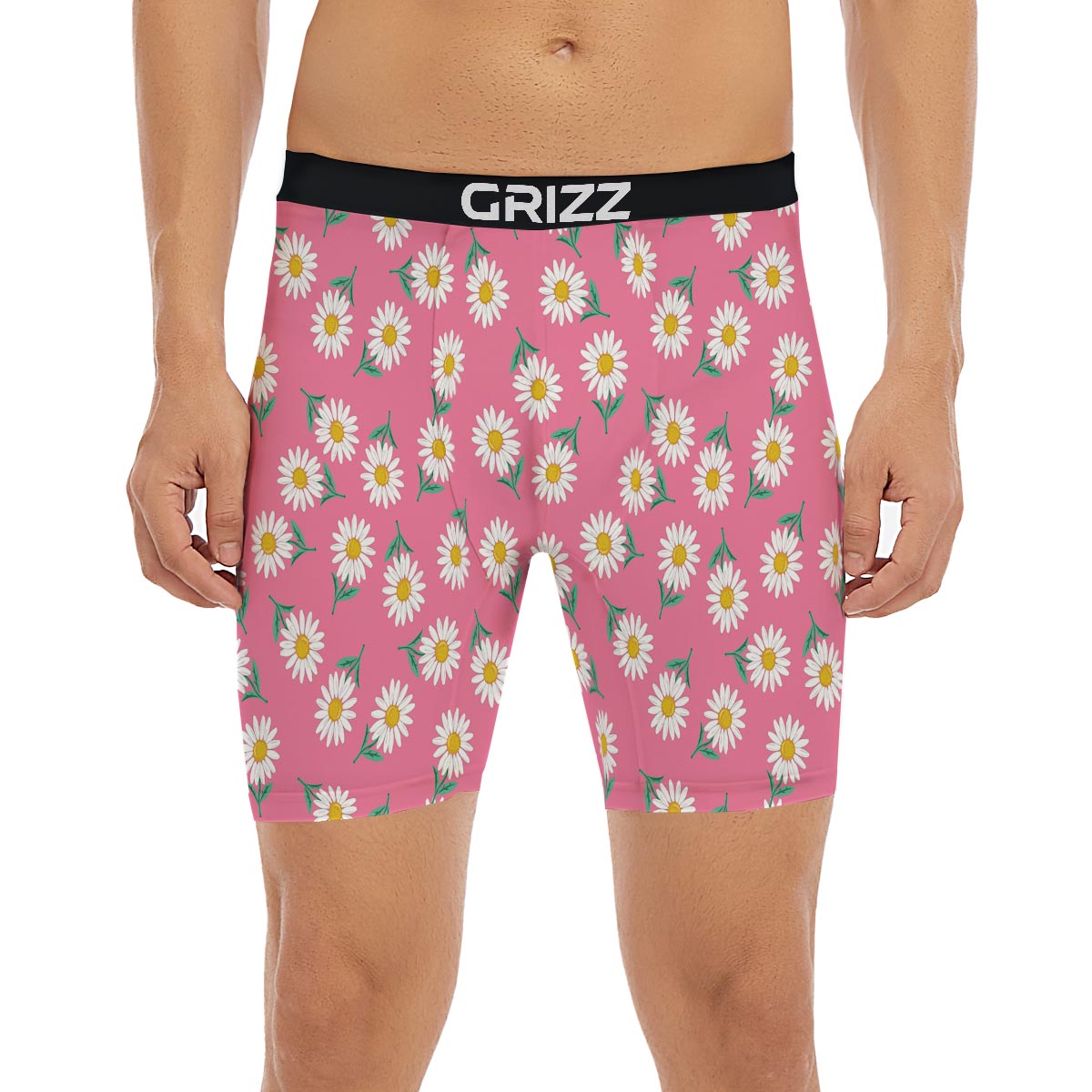 Chamomile Sunflower Print Pattern Boxer Briefs-grizzshop