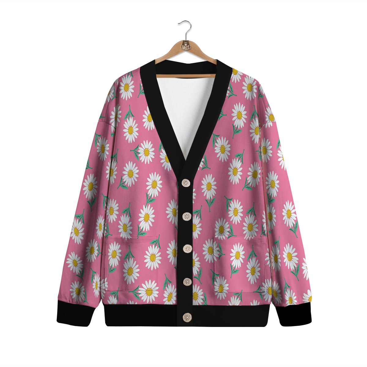 Chamomile Sunflower Print Pattern Cardigan-grizzshop