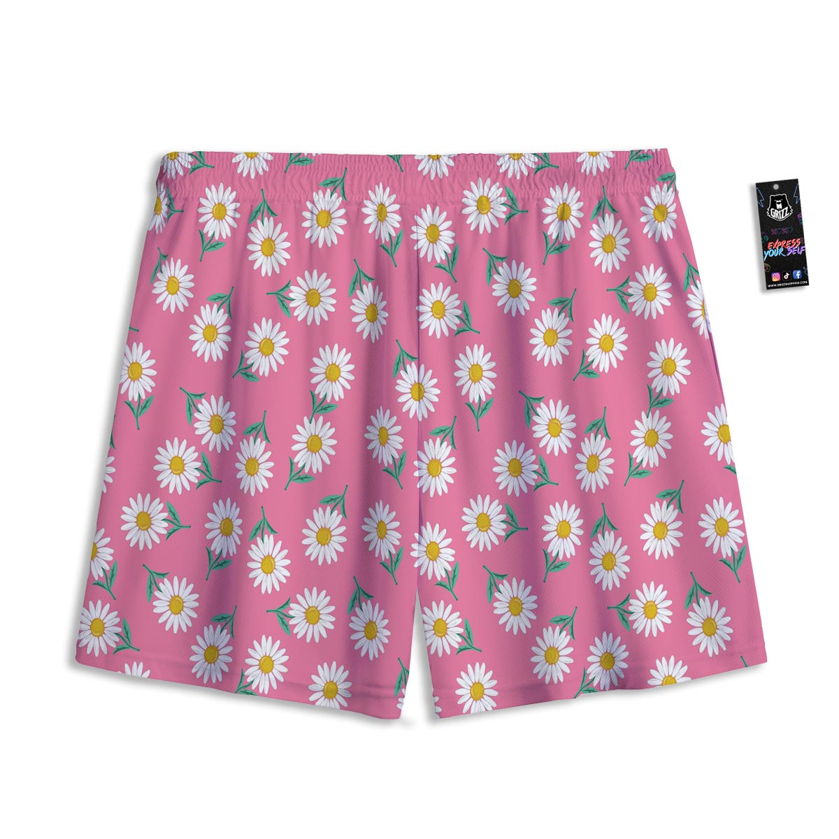 Chamomile Sunflower Print Pattern Mesh Shorts
