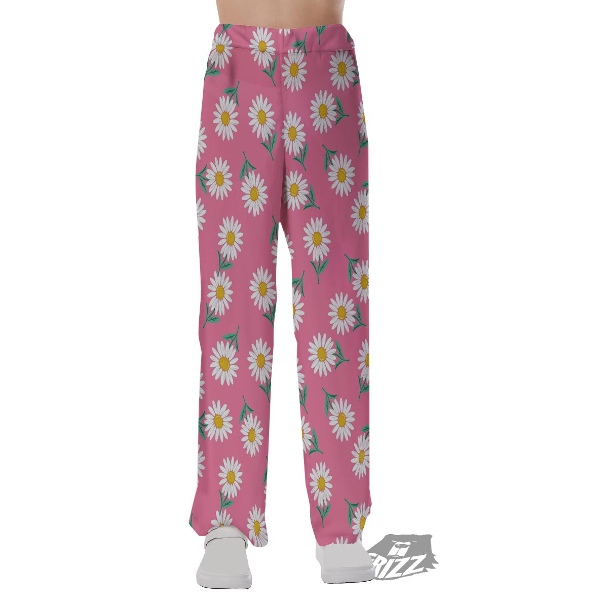Chamomile Sunflower Print Pattern Pajama Pants-grizzshop