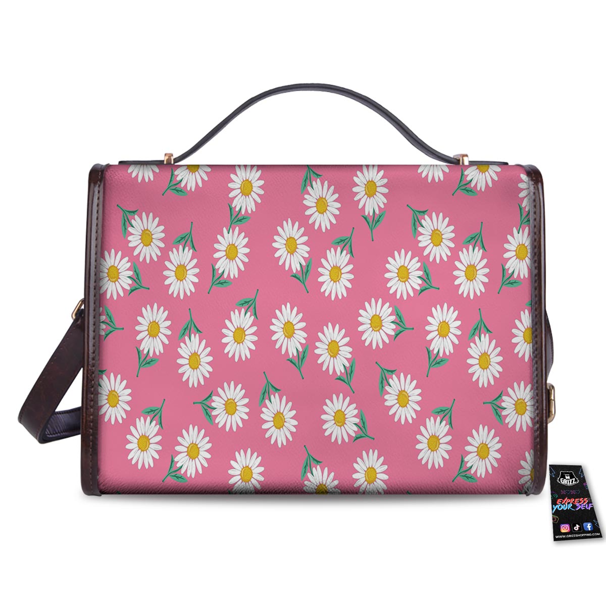 Chamomile Sunflower Print Pattern Women's Satchel Bag-grizzshop