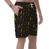 Champagne Gold Glitter Pattern Print Men's Shorts-grizzshop