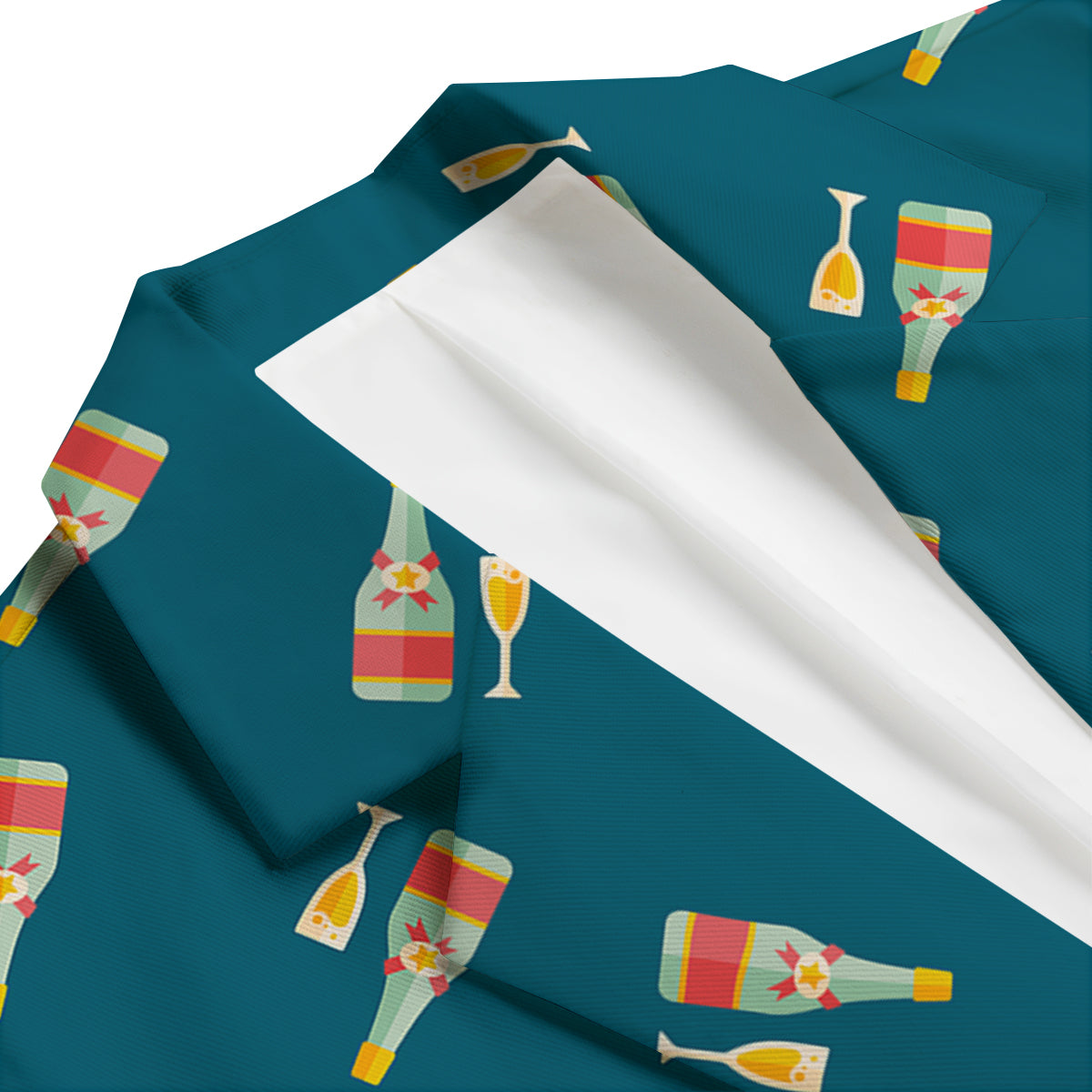 Champagne Print Pattern Men's Blazer-grizzshop