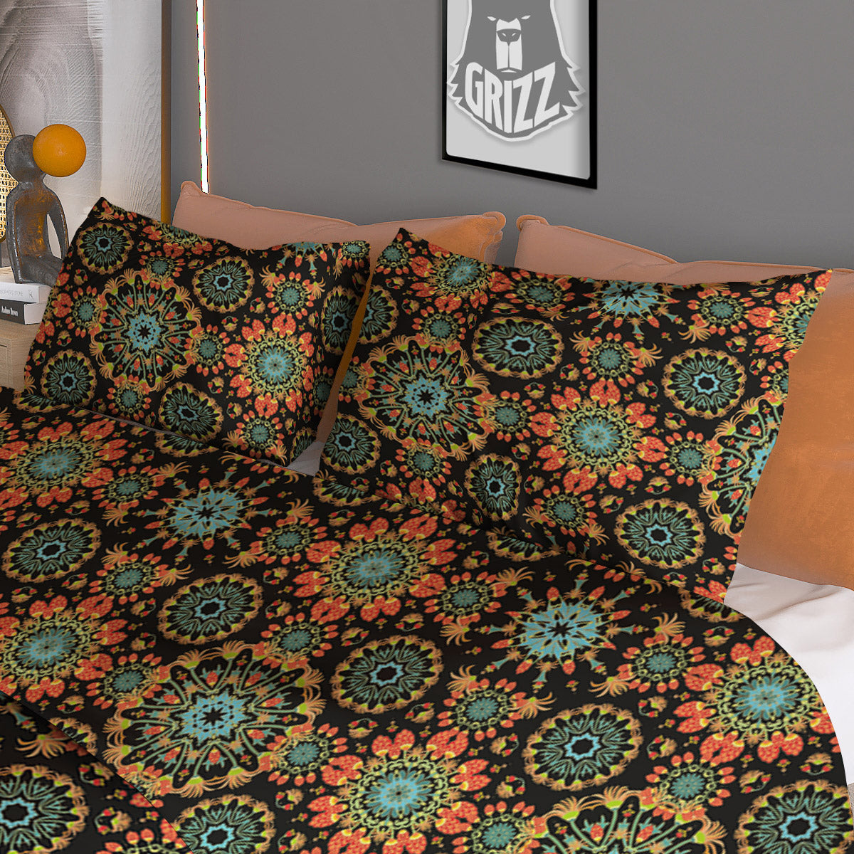 Chaotic Boho Print Pattern Duvet Cover Bedding Set-grizzshop
