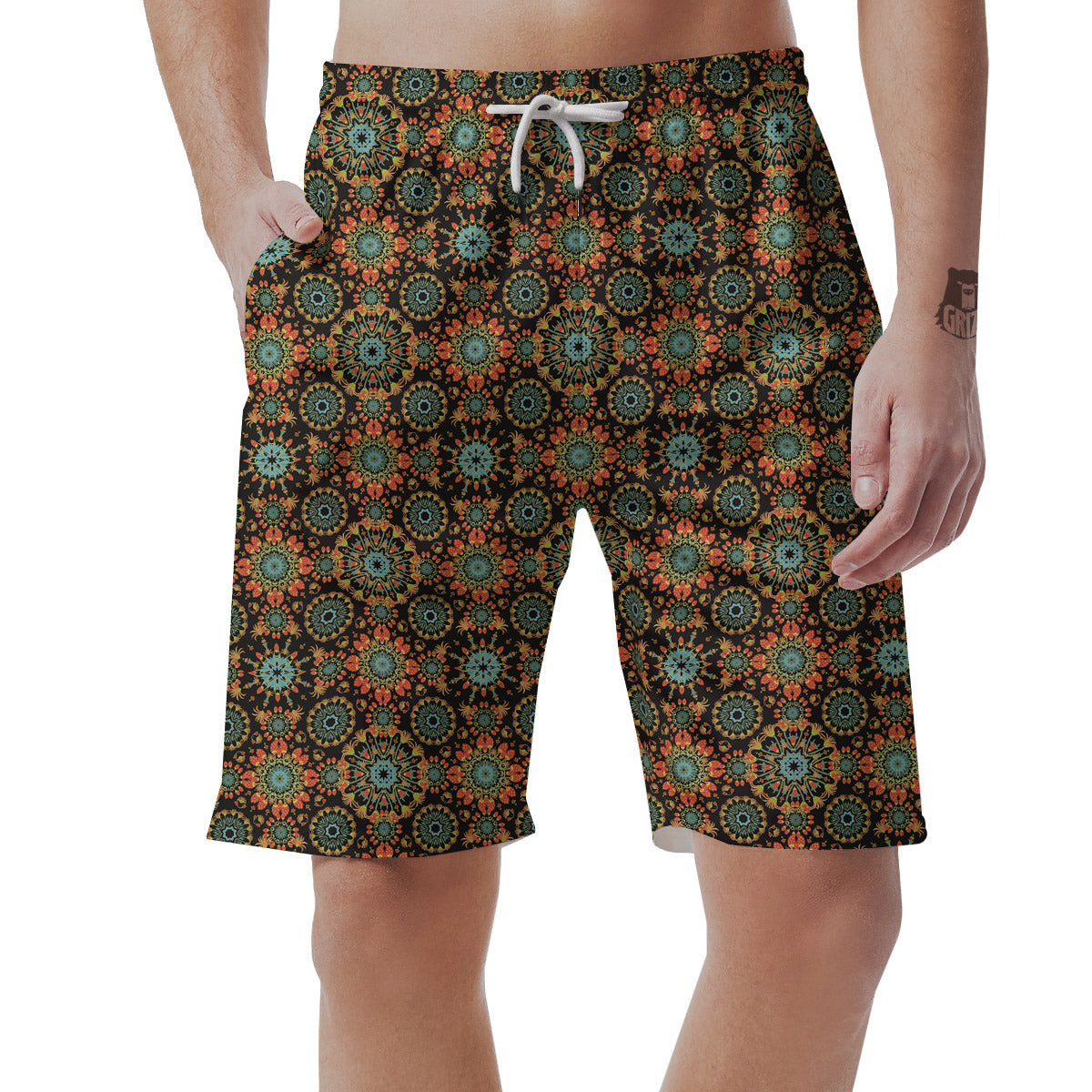 Chaotic Boho Print Pattern Men's Shorts-grizzshop