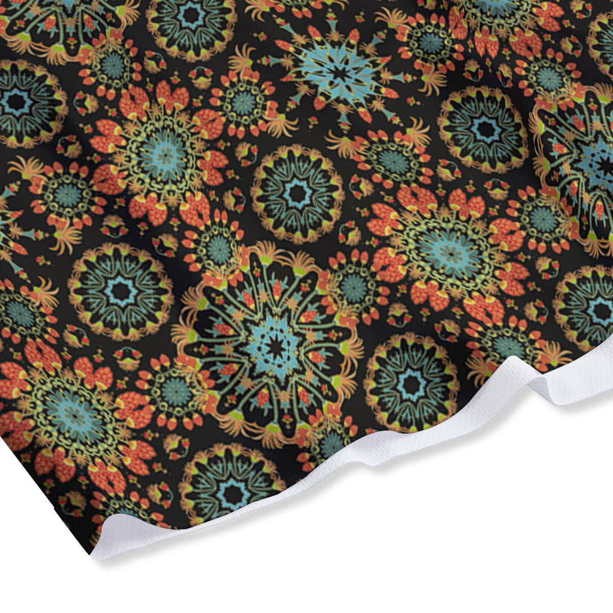 Chaotic Boho Print Pattern Mesh Shorts-grizzshop