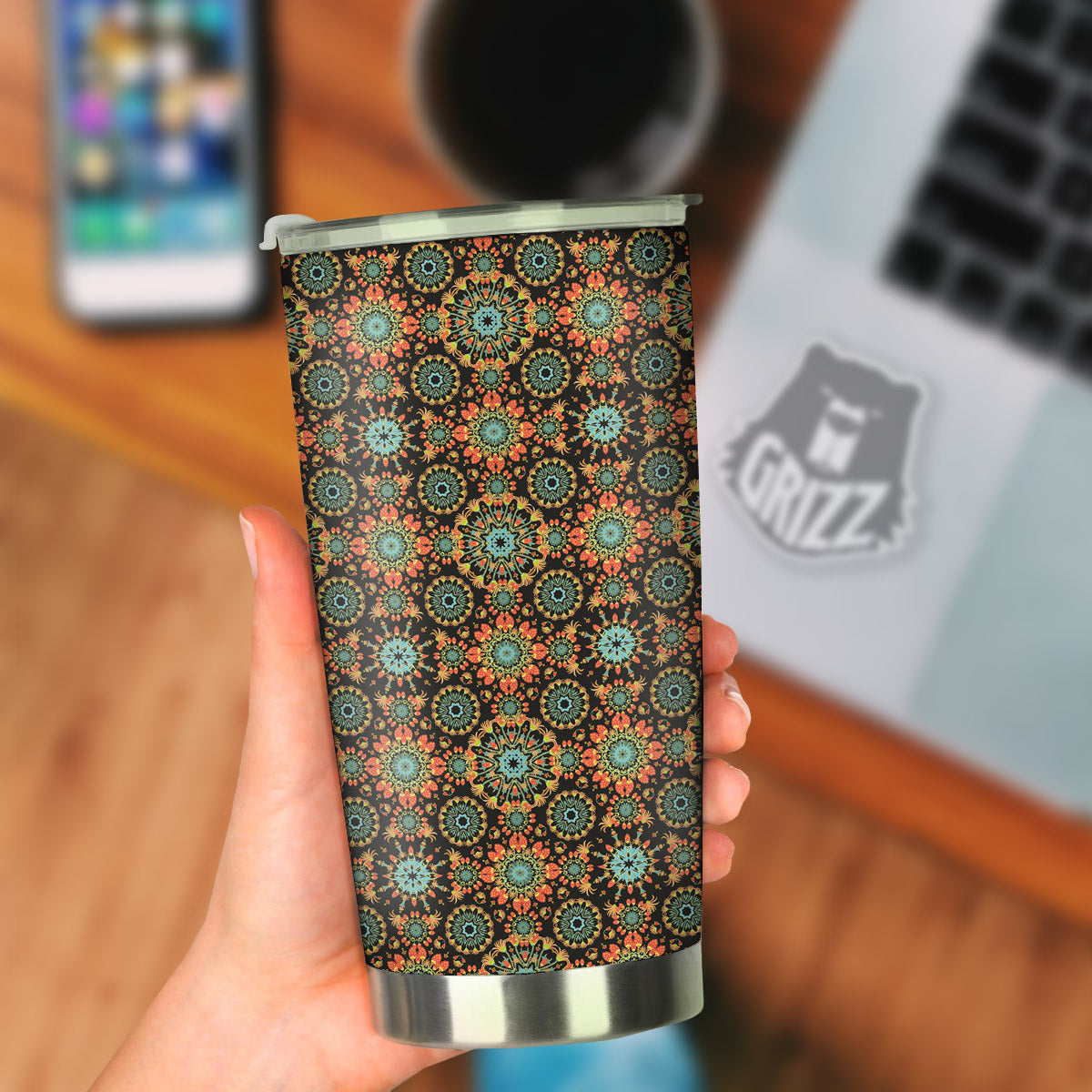 Chaotic Boho Print Pattern Tumbler-grizzshop