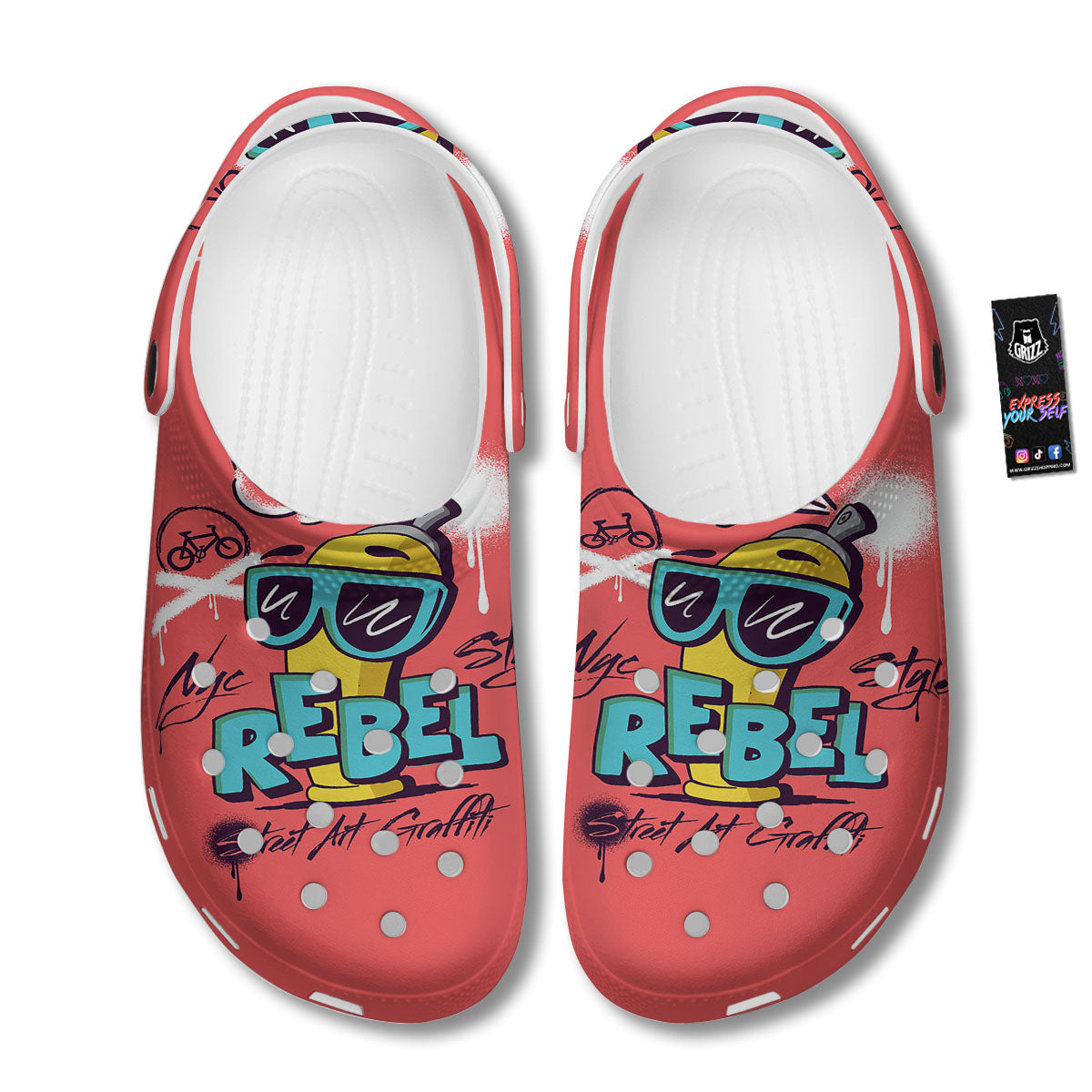 Characters Graffiti Cartoon Print Clog-grizzshop