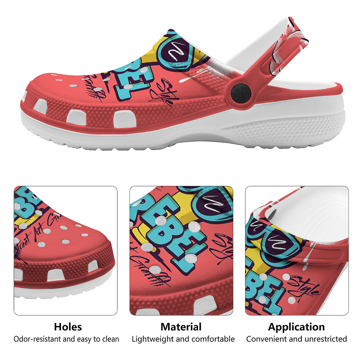 Characters Graffiti Cartoon Print Clog-grizzshop