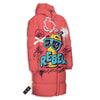 Characters Graffiti Cartoon Print Long Down Jacket-grizzshop