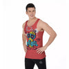 Characters Graffiti Cartoon Print Men's Tank Top-grizzshop