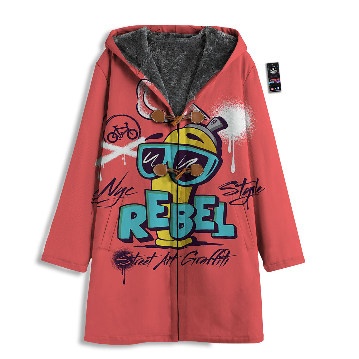 Characters Graffiti Cartoon Print Men's Windbreaker Jacket-grizzshop