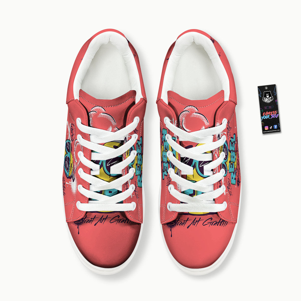 Characters Graffiti Cartoon Print Platform Shoes-grizzshop