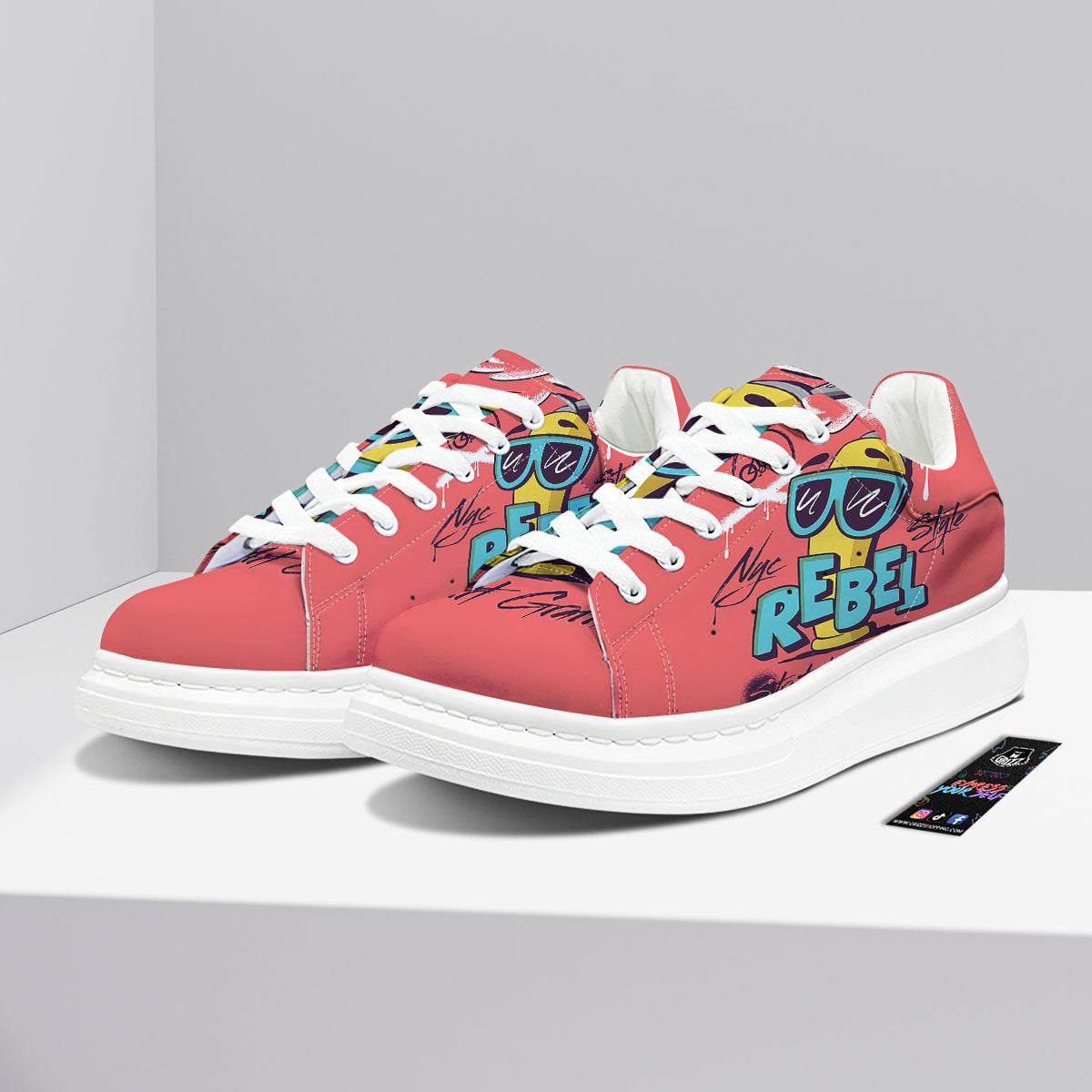 Characters Graffiti Cartoon Print Platform Shoes-grizzshop