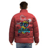 Characters Graffiti Cartoon Print Puffer Jacket-grizzshop