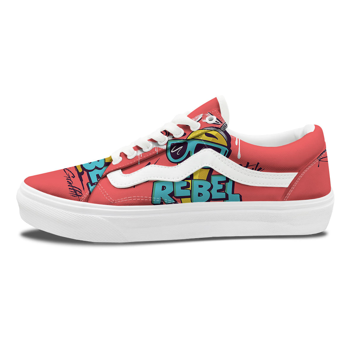 Characters Graffiti Cartoon Print Skate Shoes-grizzshop