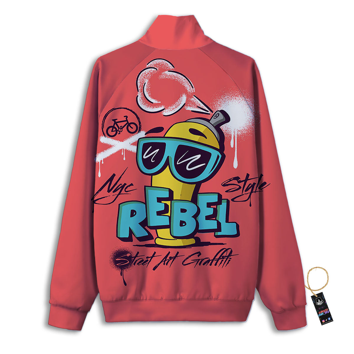 Characters Graffiti Cartoon Print Track Jacket-grizzshop