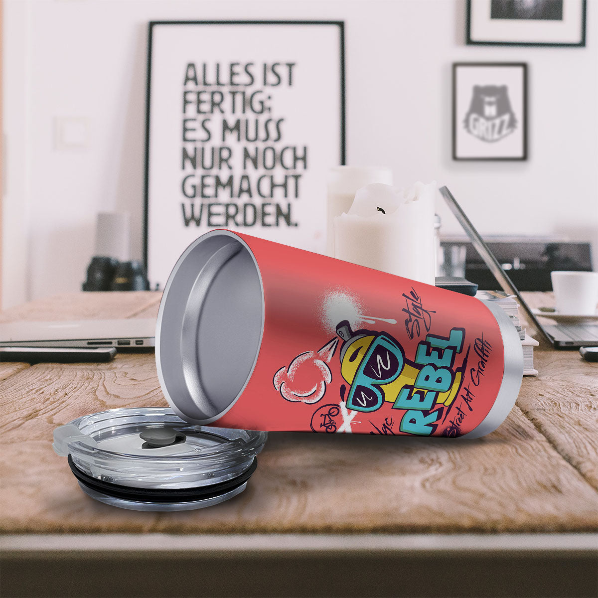 Characters Graffiti Cartoon Print Tumbler-grizzshop