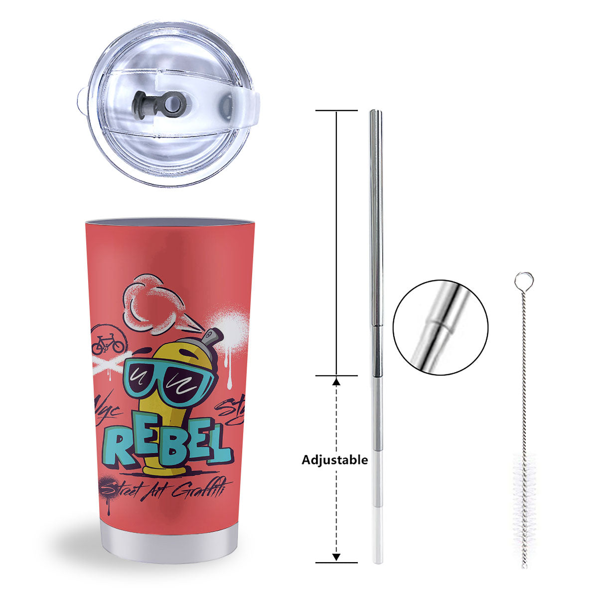 Characters Graffiti Cartoon Print Tumbler-grizzshop