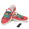 Characters Graffiti Cartoon Print White Loafers-grizzshop