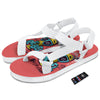 Characters Graffiti Cartoon Print White Open Toe Sandals-grizzshop