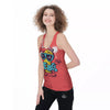 Characters Graffiti Cartoon Print Women's Racerback Tank Top-grizzshop