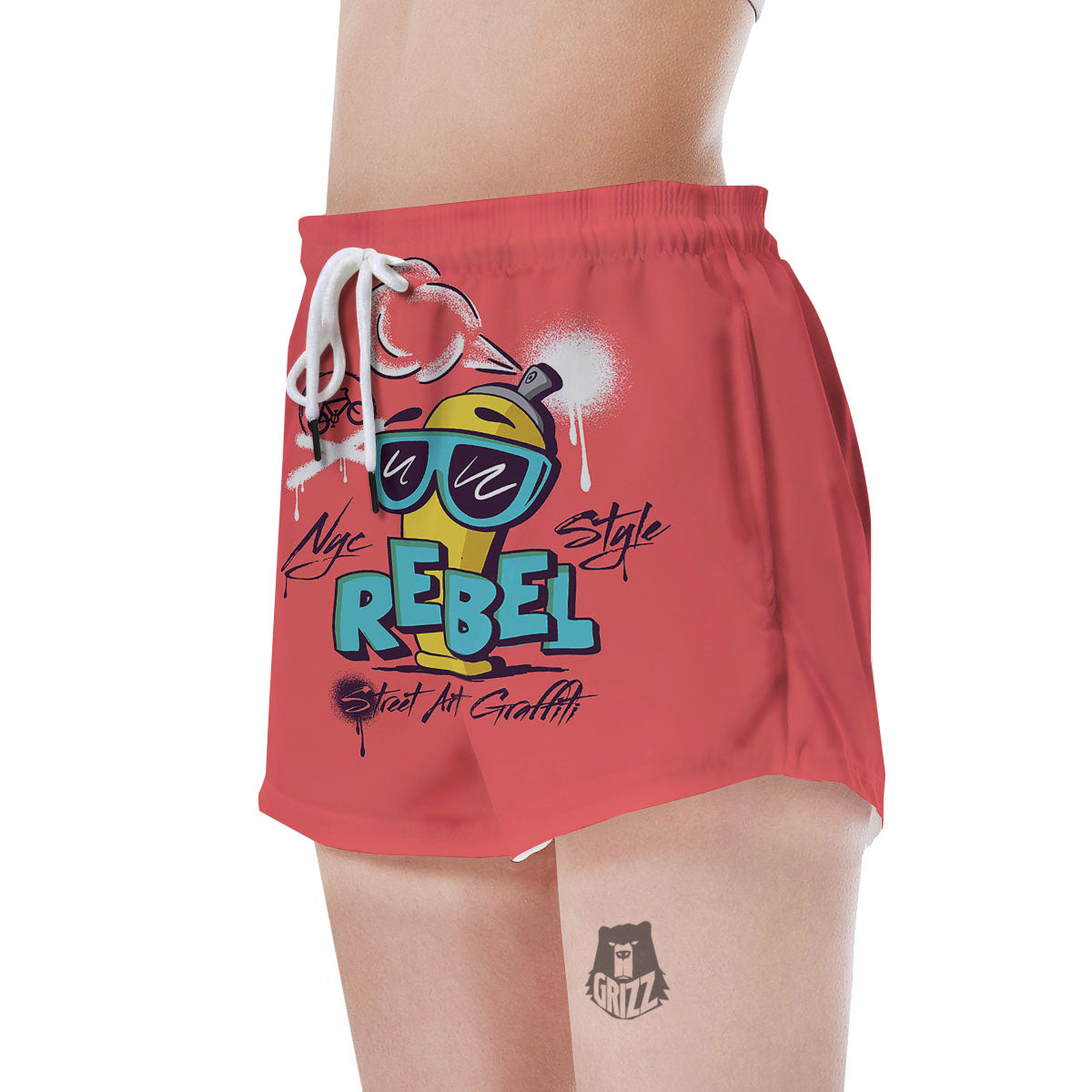 Characters Graffiti Cartoon Print Women's Shorts-grizzshop